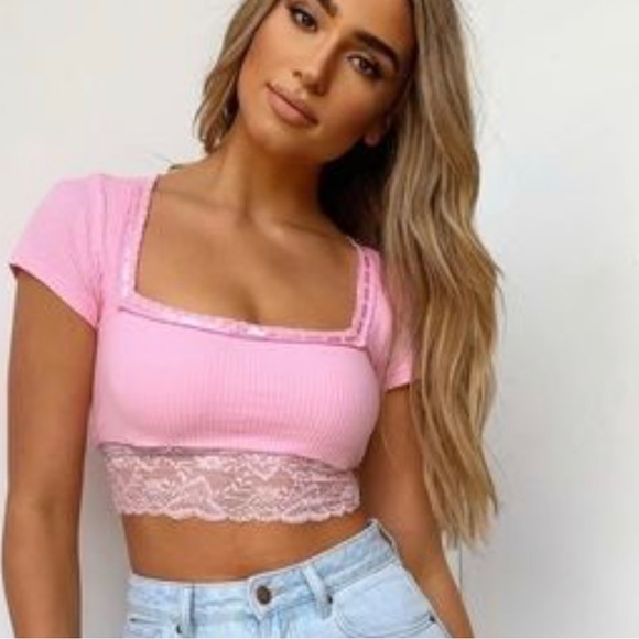 Tiger Mist Viola Top, Baby Blue (XS) & White (S) Lace Crop - Picture 8 of 8